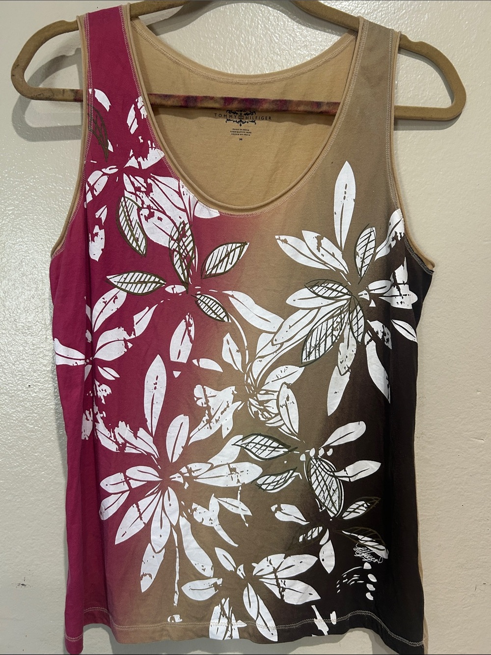 Tommy Hilfiger Pink-to-Brown Floral Ombre Tank